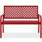 Best Choice Products Indoor Outdoor Steel Garden Bench w/ Geometric Backrest, Foot Levelers